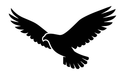 Naklejka premium Minimalist silhouette of a soaring eagle with bold clean lines isolated on white background wildlife concept