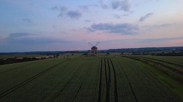 Cinematic Sunset Drone over Chesterton Windmill