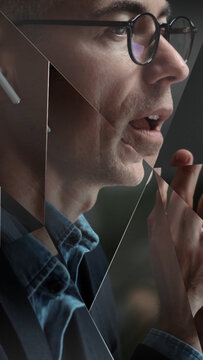 Premium Overlays Broken Mirror 2 VERTICAL &ndash; Shattered Glass Effects, Cracked Mirror Overlays and Dramatic Cinematic Visuals for Video Editing and Motion Graphics