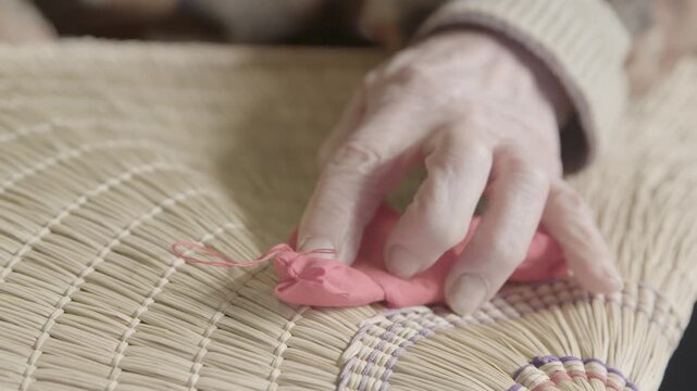 Handcrafting Bon Odori Hat in Ugo Town Akita with Traditional Weaving 