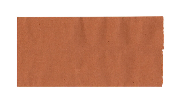 Detailed view of a brown paper envelope with a rough torn side edge, ideal for vintage or artistic design projects, isolated on transparent background, high quality studio photography.