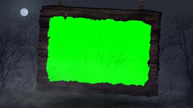 halloween frame on green. happy halloween greeting banner.