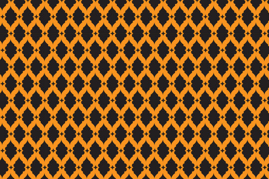 Seamless moroccan pattern in orange and black