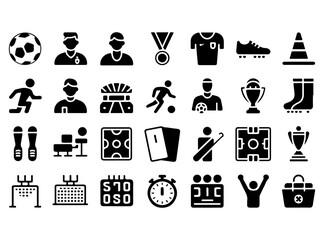 Football and soccer sports tournament vector line icons set. © mdshamimhossaingd