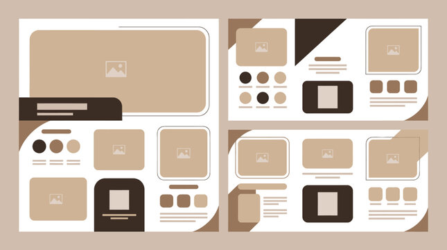 Tan and brown earthy UI kit and layout design.