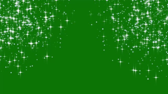 Luxury glitter sparkle stars falling through glowing dust particles with shimmering bokeh lights, magical pixie dust trail, Christmas stardust overlay, festive seamless celebration background 4k video