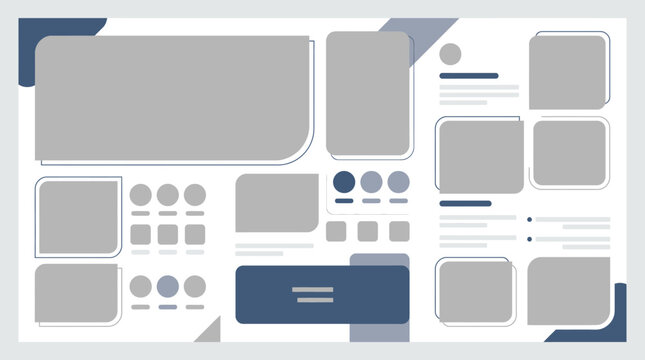 High fidelity blue corporate dashboard wireframe interface