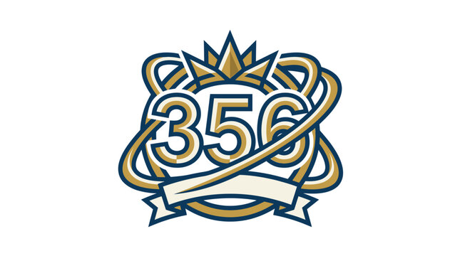 Number 356 logo with crown and celestial orbital rings.