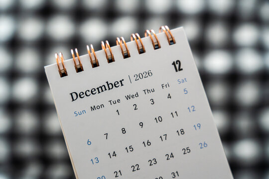 Handwritten note on calendar page highlighting December 2026, symbolizing planning, organization, and time management.