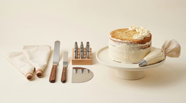 Handmade Cake Decorating Kit with Piping Bags and Tools