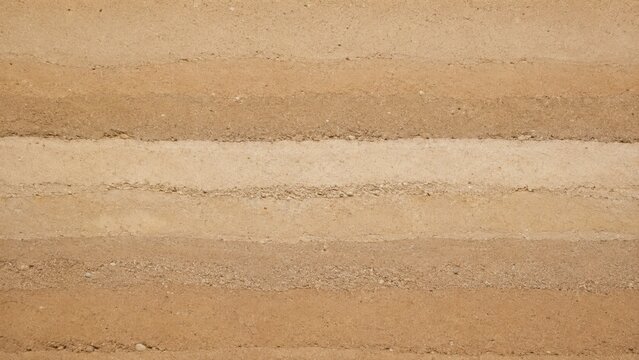 Horizontal Layering Texture of Modern Rammed Earth Wall