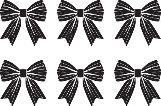 Black and white classic bow embellishments, isolated