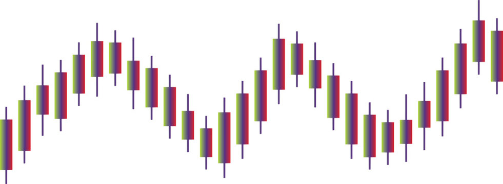 Financial stock market candlestick chart pattern visualizing price volatility and trading trends with candlestick, financial