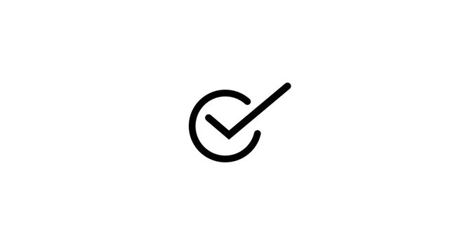 User verification tick mark icon of team selection and HR recruitment black background