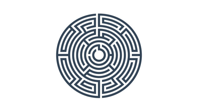 Circular labyrinth pattern maze design
