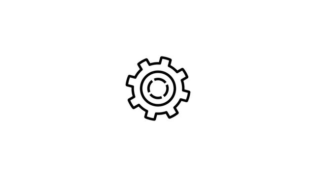Simple gear icon representing mechanical engineering and digital settings
