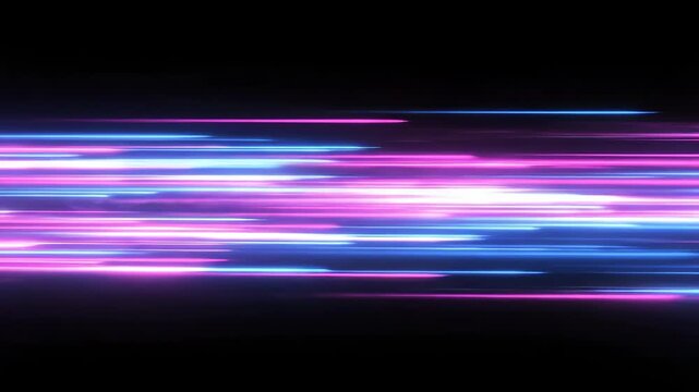 Abstract background with glowing neon pink and blue light streaks