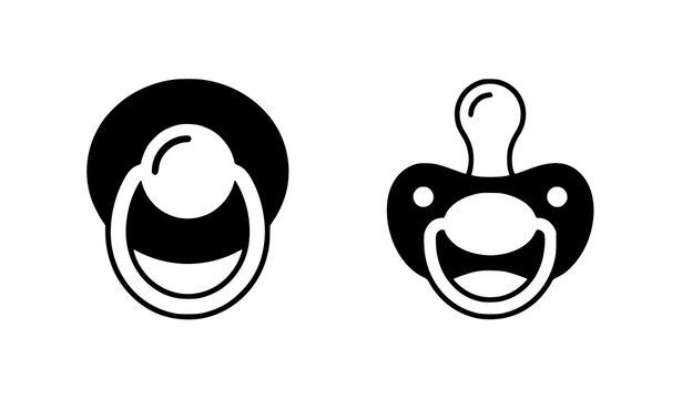 Isolated Baby Pacifier Vector Icon Set