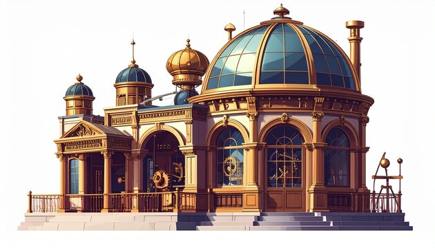 Ornate Eastern Orthodox church with golden domes and crosses.