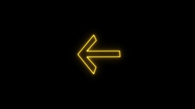 neon arrow and go next fage on black background.