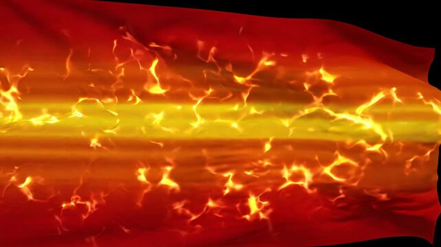Abstract background with flowing waves of vibrant red and yellow light
