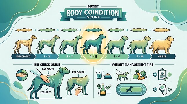 9 point dog body condition score chart for weight management