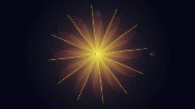 Mathematical complex plane visualization with rotating radial light lines