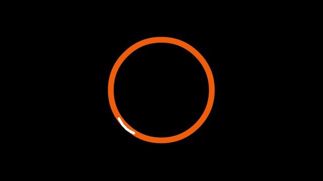 Loading circle animation with rotating indicator isolated on black and green screen background.