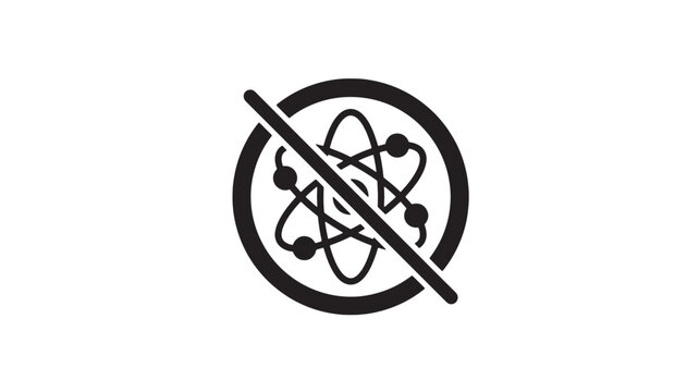 No Science Prohibited Atom Symbol Line Art Vector