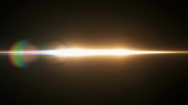 Golden Lens Flare Streaks Expanding with Subtle Light Flares During Golden Hour