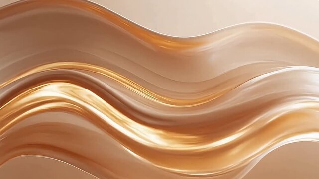 Flowing gold and cream satin waves