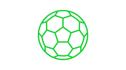 Naklejka premium Geometric green outline of a professional soccer ball.
