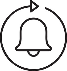 Fototapeta premium Notification Bell Refresh Line Icon Vector Illustration for Alert Update Reminder and Sync Concept.