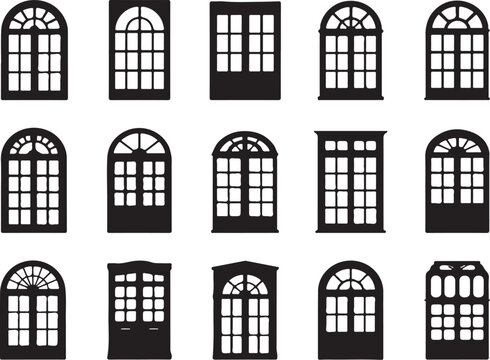 Black and white of window patterns, lattice