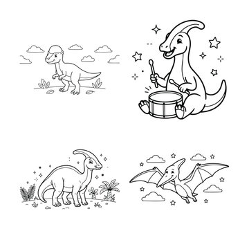 Dinosaur coloring page for kids fun prehistoric animals t rex pterodactyl and more