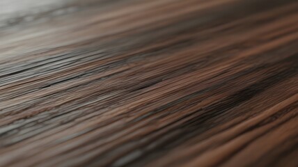 Fototapeta premium Closeup view of dark brown wooden texture with visible grain and linear patterns