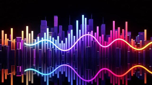 Rainbow light pillars dance to music