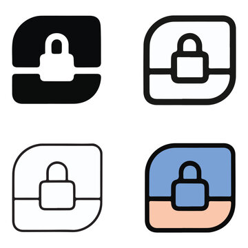 Four stylized smartphone icons with lock symbols representing security and privacy features in different color variations