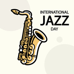 Naklejka premium jazz international day saxophone