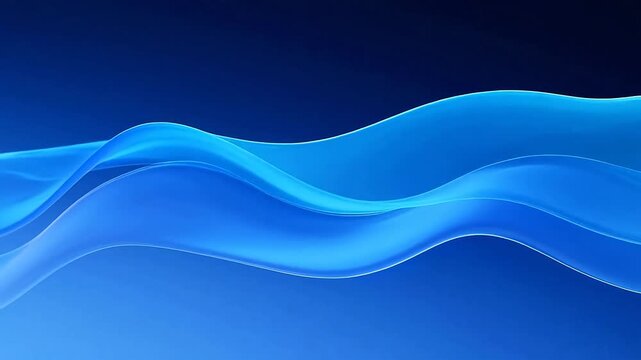 Flowing translucent blue wave