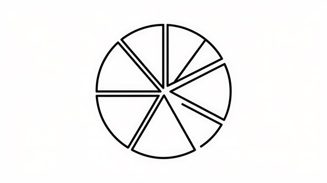 Simple line art pie chart icon