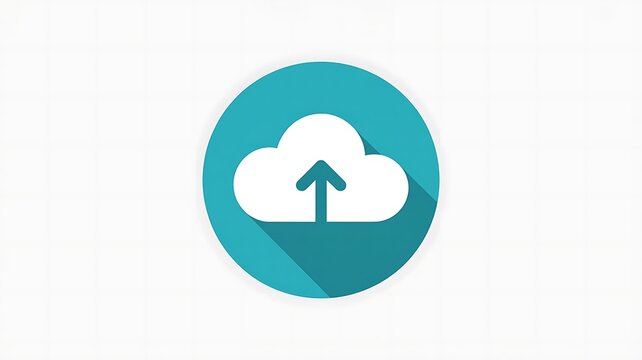 Cloud upload icon in a blue circle