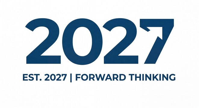 2027 Modern Typography Logo with Minimal Corporate Branding and Forward Thinking Concept