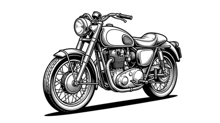 Obraz premium Vintage roadster motorcycle drawing.