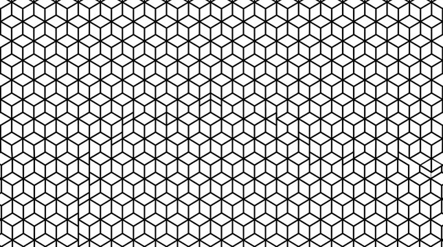 Seamless black and white isometric cube pattern
