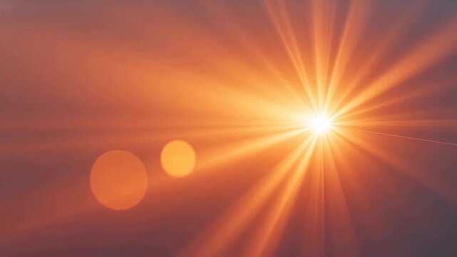 Bright starburst light in warm orange glow