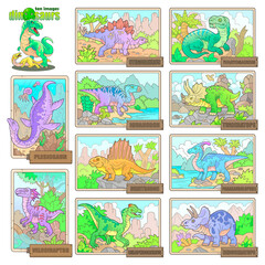 prehistoric dinosaurs, set of funny images © fargon