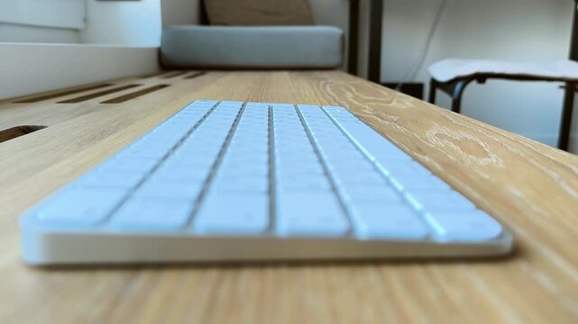 Finger pressing the Enter key from a side angle. Hand confirming action on a modern computer keyboard. Close-up moment of everyday digital interaction..