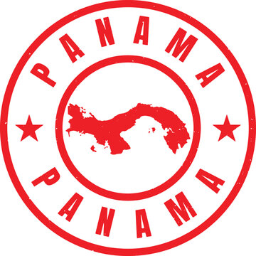 PANAMA Circle Rubber Stamp with Name and Map Vector