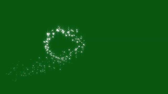 Magic glitter sparkle trail animation, luxury white fairy dust, twinkling stars, glowing pixie dust, isolated green screen overlay, 4k